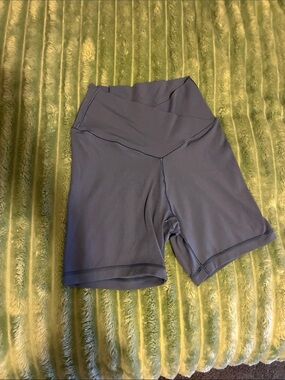 High-Waist Women's Bike Shorts in Slate Blue
